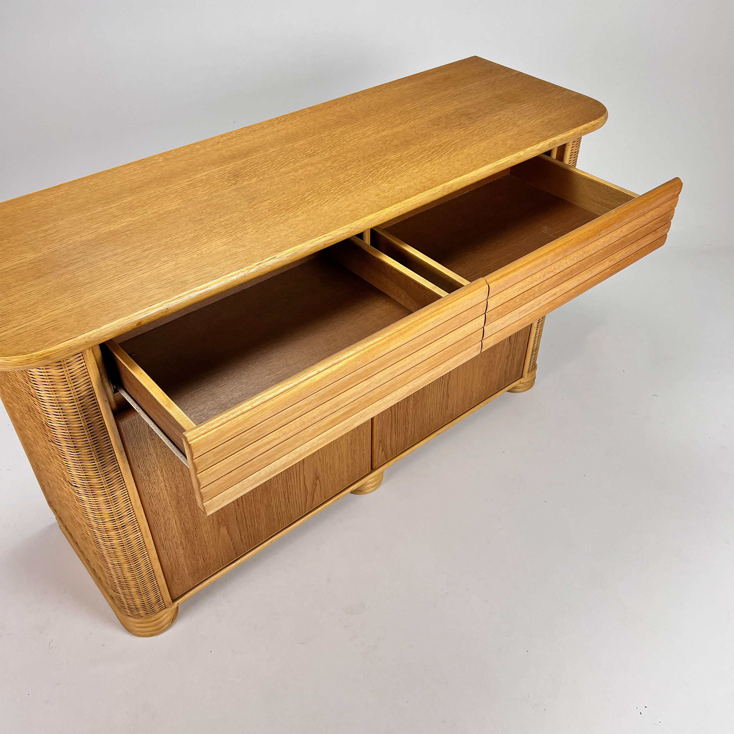 Vintage Bamboo and Wood Sideboard, 1970s