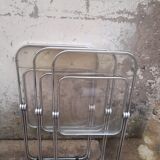 Series of 3 chairs model "plia" by Giancarlo Piretti by Castelli