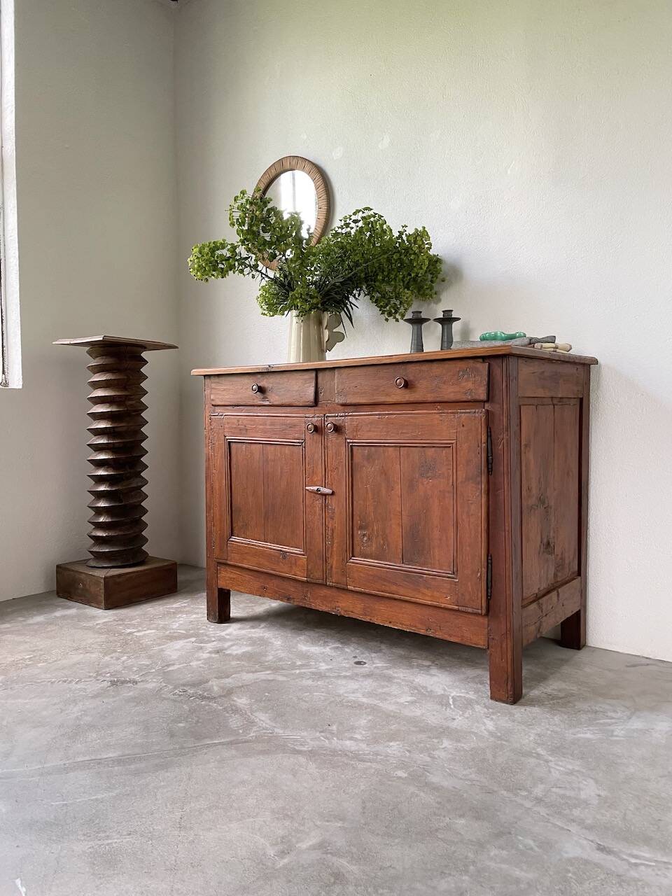 Jam cabinet, folk art furniture, oak, 19th century