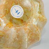 Stunning Pair of French Handmade Glass Laque Line Table Lamps, 1970s