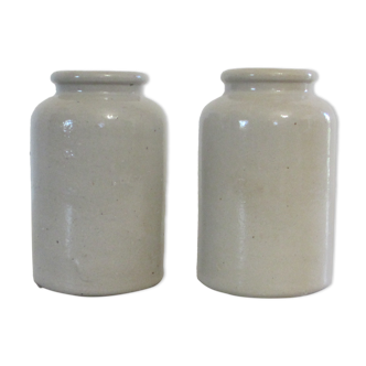 2 old sandstone pots stamped turnay paris