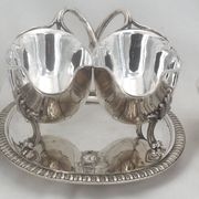 Idiot, double sauce boat + liners, Minerva silver, excellent condition, 19th century, 1.798 kg
