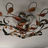 Ceiling lamp painted metal foliage Roche Bobois
