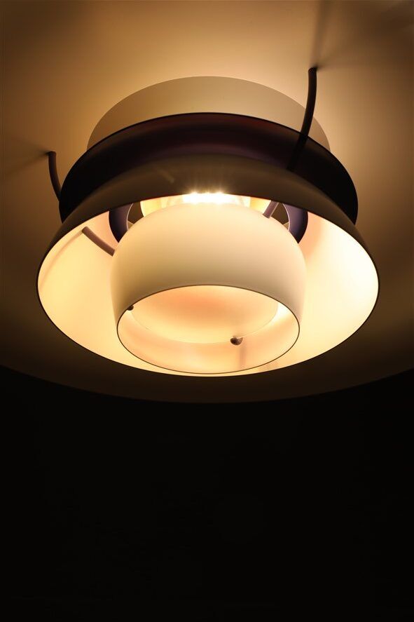 Louis Poulsen / Poul Henningsen “PH 5” pendant lamp with glass diffuser / Mid-century Danish modern design / PH5