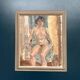 Huile sur toile originale – “Dame assise” par Sven Strömberg – Signée – Vintage et encadrée