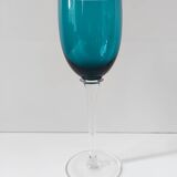 Set of Six Colorful Murano Blown Glass Wine Glasses, Italy 1980s