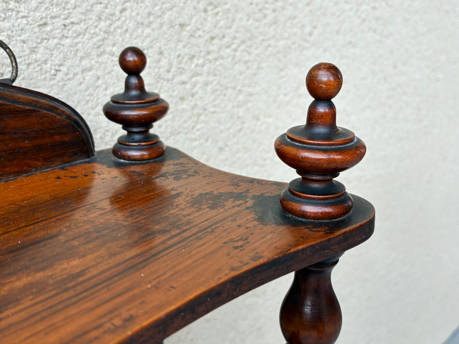 Vintage 60s turned wooden shelf