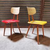 Pair of wooden chairs published by Ton 1960