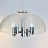 Suspension Doria chrome et lucite dome