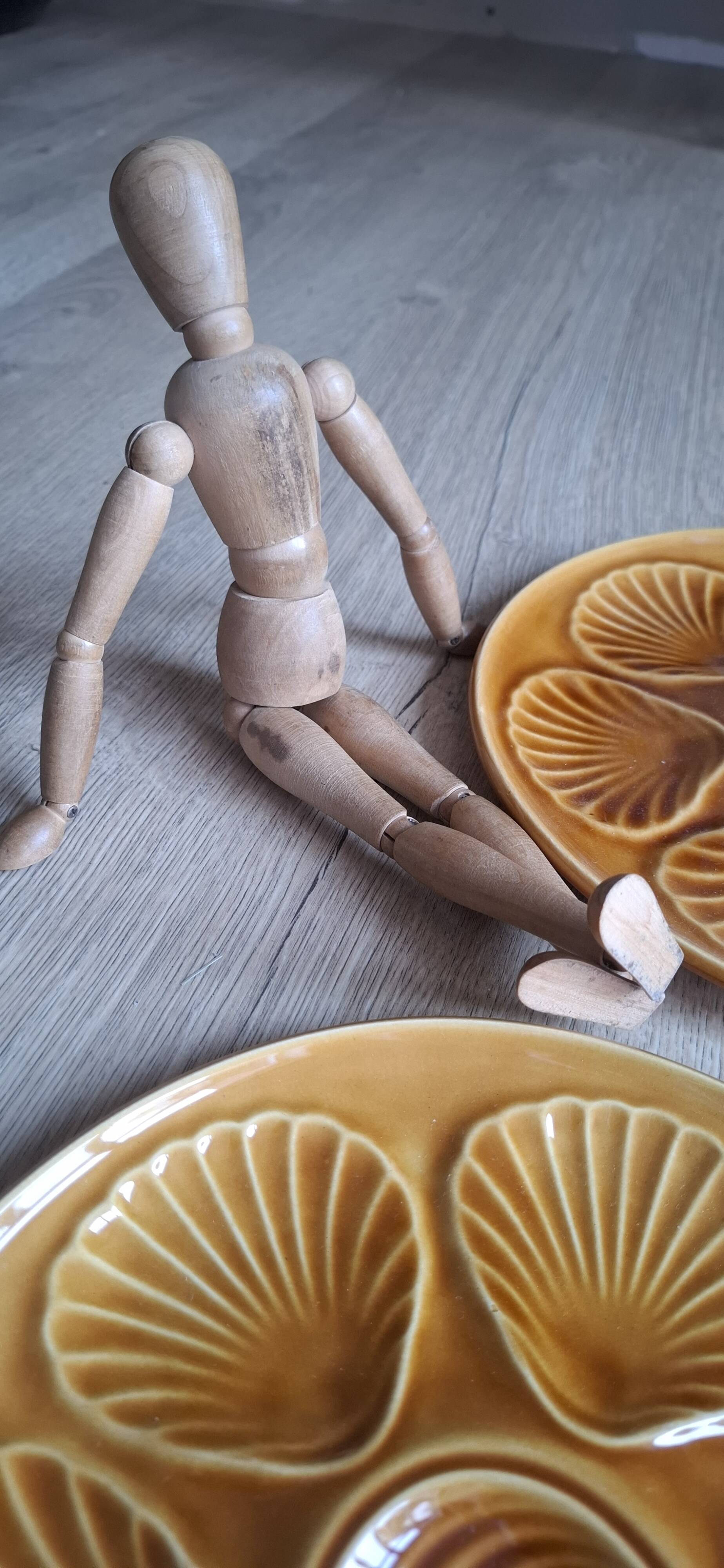 Set 6 assiettes à huitres marron