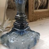 Paire de lampes en verre bleuté