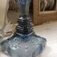 Paire de lampes en verre bleuté