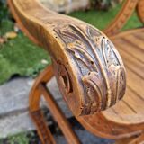 Fauteuil curule double en chêne