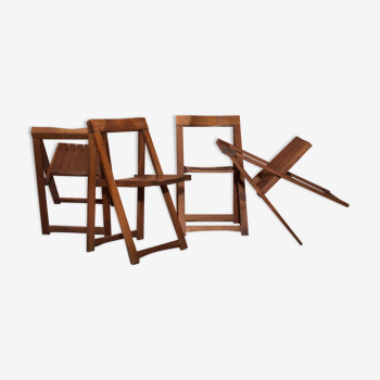 Ensemble de quatre chaises pliantes vintage Design par Aldo Jacober pour Bazzani, années 70