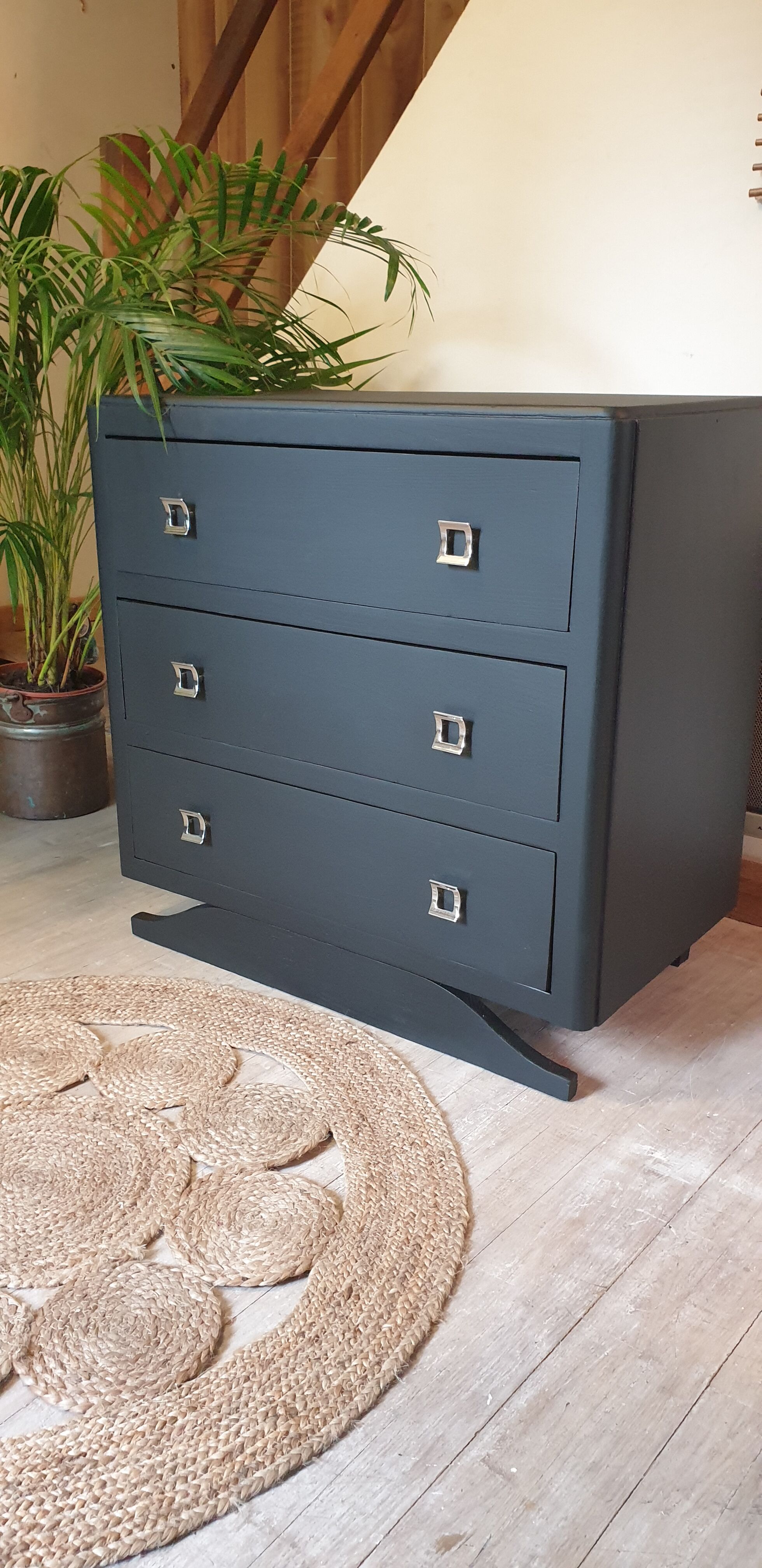 Mat black art deco dresser