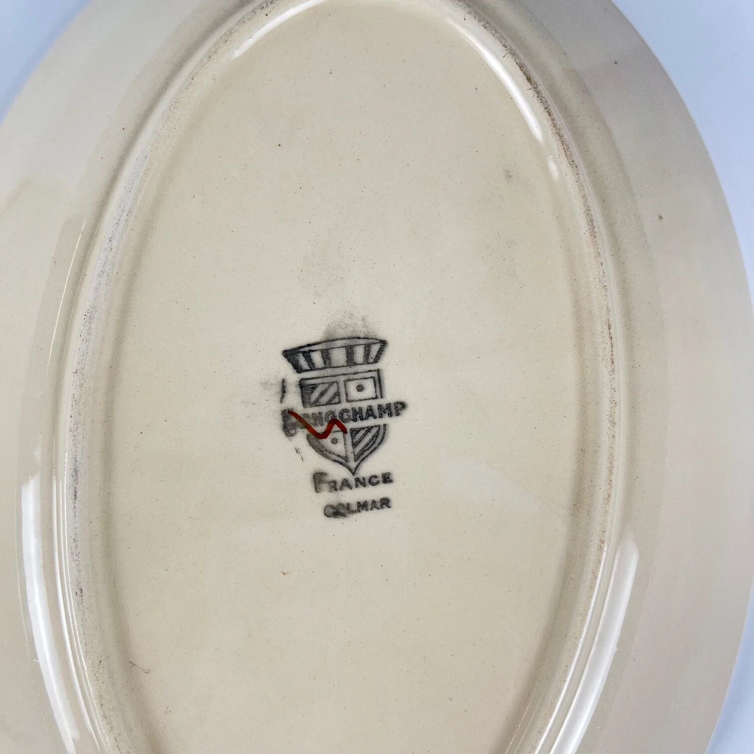 Longchamp "Colmar" model duo of dishes, geometric pattern 1930