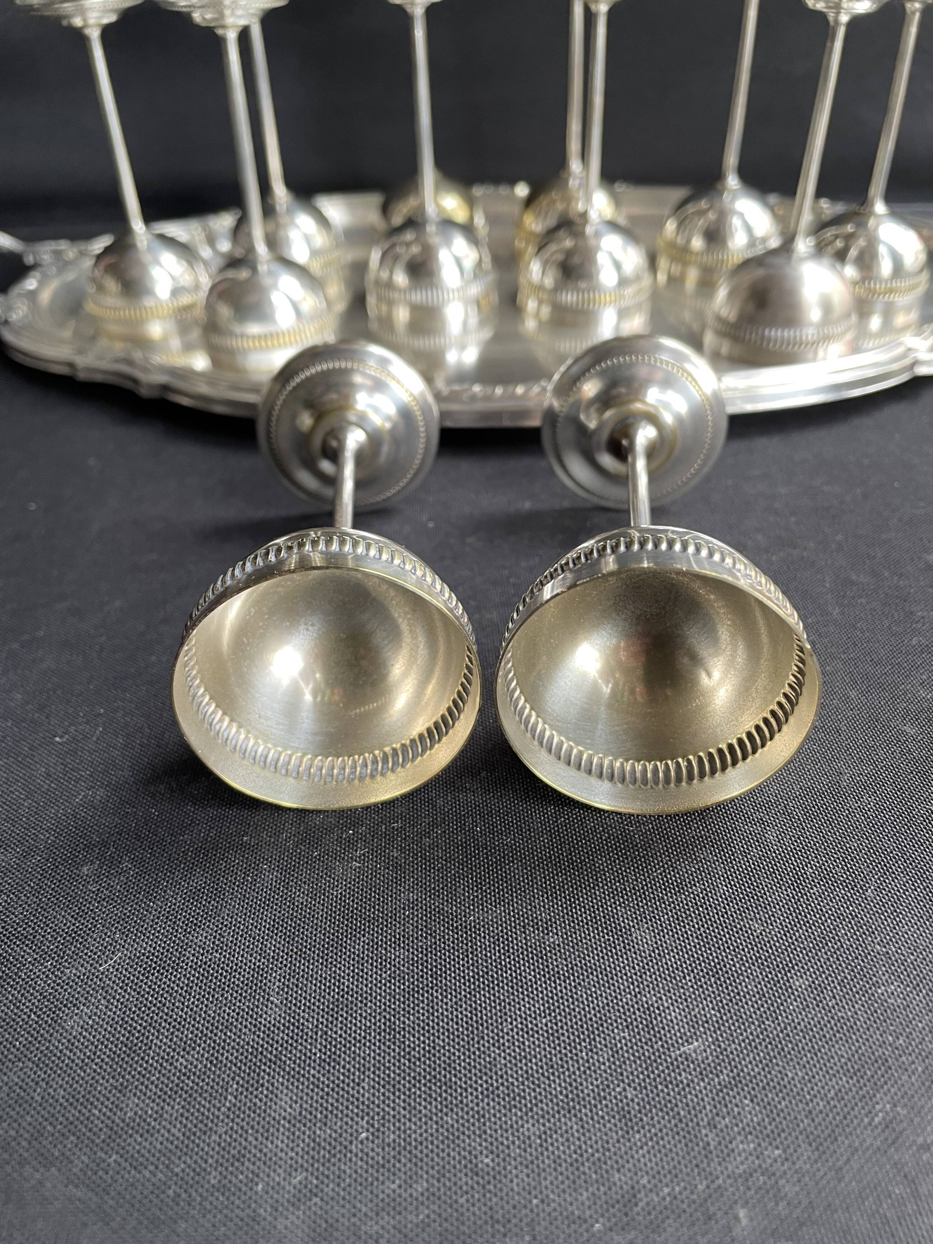 Liqueur service – Silver plated