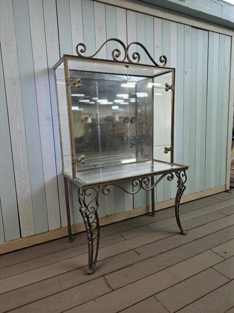 Vintage glass display case / shelf / rack