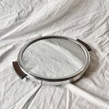 Vintage round mirror tray