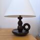 Turned wood table lamp