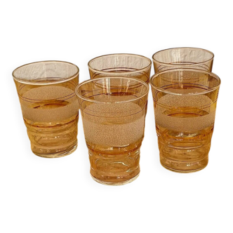 Set of 5 vintage granite glasses