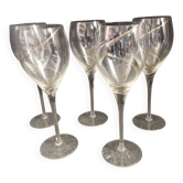 set of 5 crystal wine glasses by Anna Ehrner