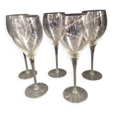 lot de 5 verres à vin en cristal par Anna Ehrner