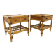 Set de 2 tables de chevet en rotin, Dux, Suède, 1960