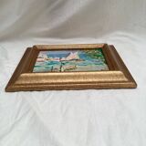 Signed painting Oil on cardboard dimensions: height -25cm- width -30cm-