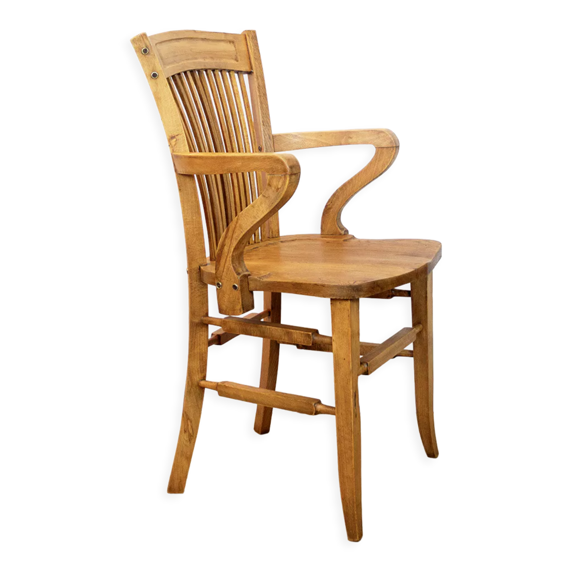 Vintage oak desk chair, spain, 1940's