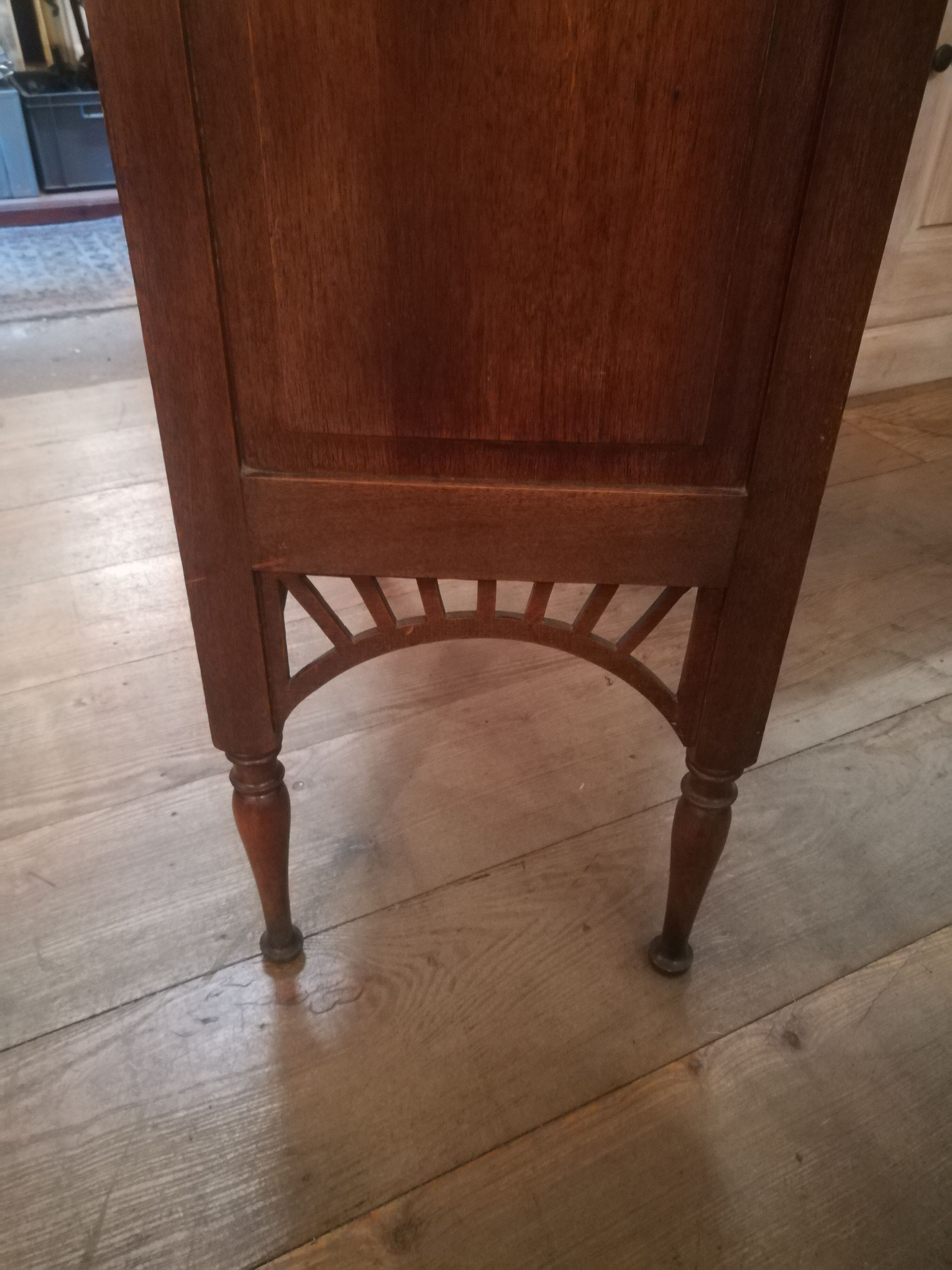 Art nouveau walnut storage cabinet