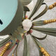 Wheat spike ceiling light in painted metal, 50s style.