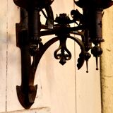 Paire d’appliques en fer forgé, XXe siècle
