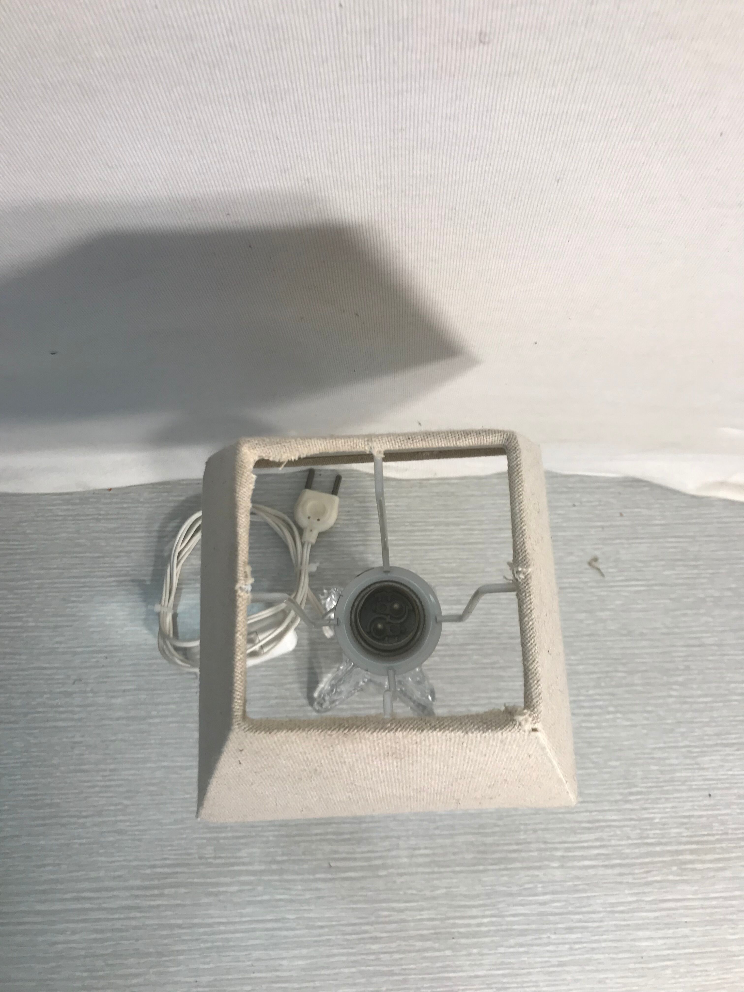 Old moulded glass lamp - lamp-day cream fabric 70vintage