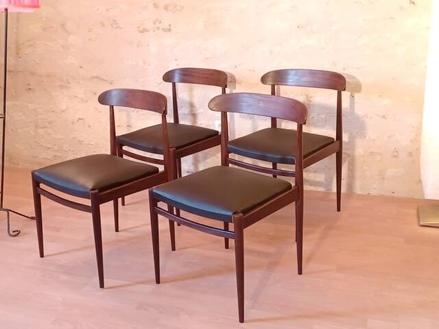 4 chaises scandinaves vintage design 1960 teck
