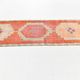 Tapis de couloir Oushak corail vintage, tapis turc ancien, 95x310 cm