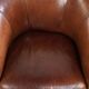 Vintage sheepskin club armchair in English style with deep colours