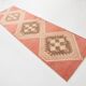 3x11 Faded Pink & Brown Vintage Ruuner, Turkish Wool Runner Rug, 91x328Cm