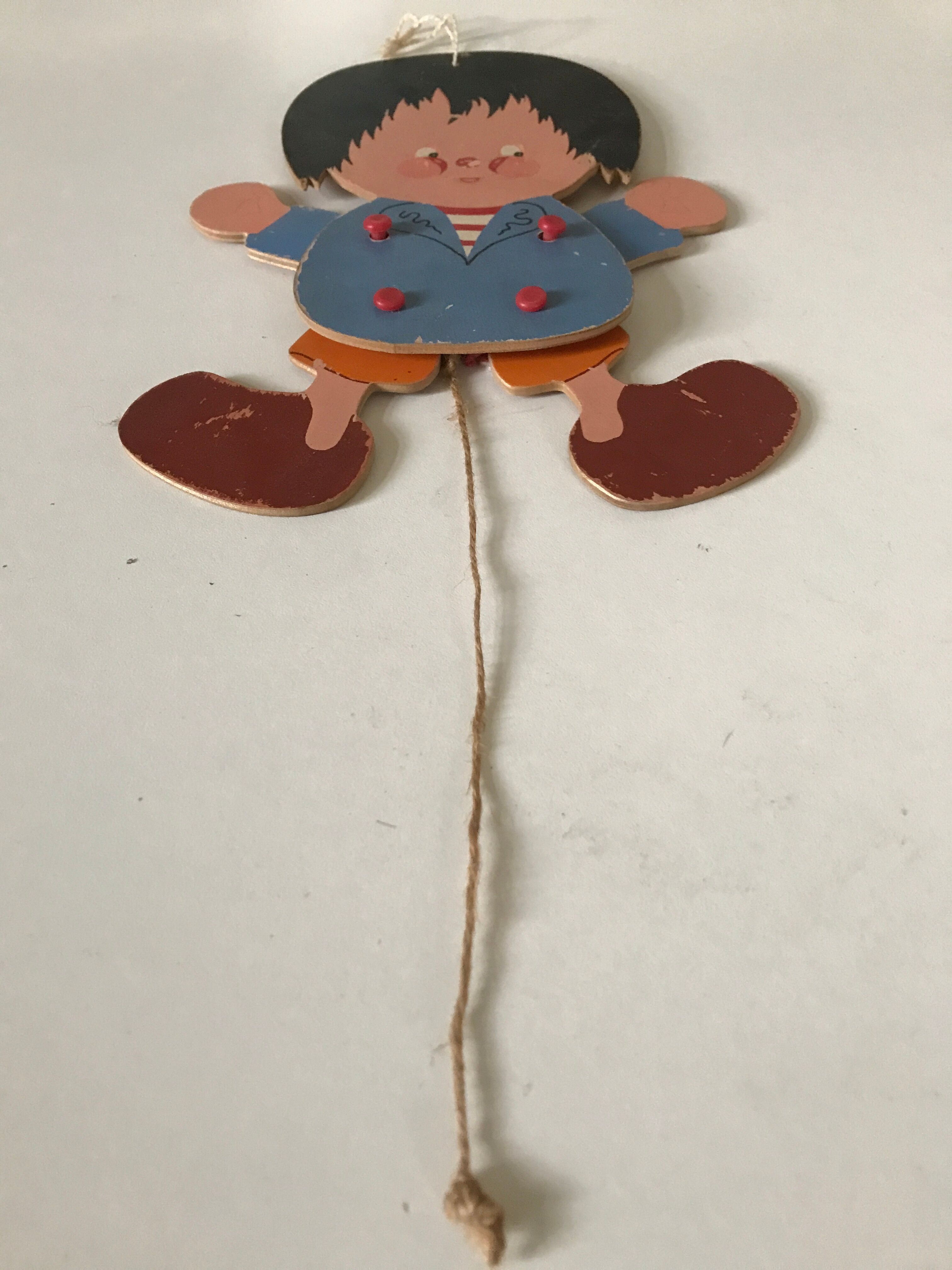 Articulated puppet vintage decoration children's room 60s