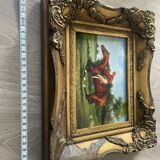 Old table from the 19th century - Horse racing - Oil on panel - Signed R. W.