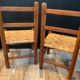 Paire de chaises enfant vintage en bois et rotin