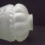 French vintage Victorian style white opaque patterned glass shade 0142