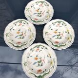 Set of 4 gien "bird of paradise" soup plates