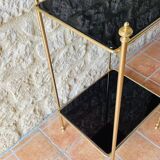 Vintage brass and glass side table circa 70's