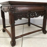 Side table in iron wood and marble from China Circa 1900