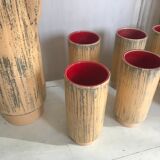 Pitcher and its 6 vintage ceramic glasses