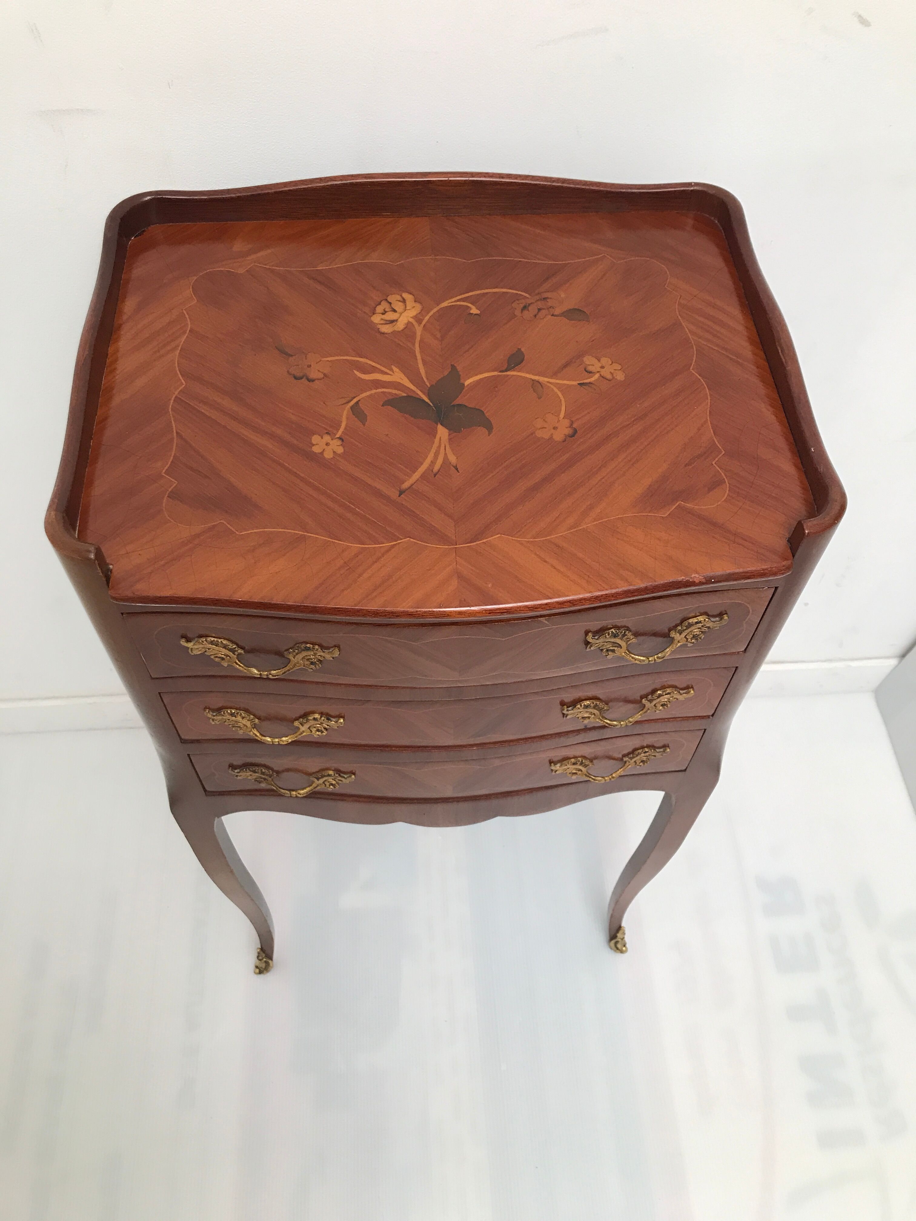 vintage louis XV style rose wooden table