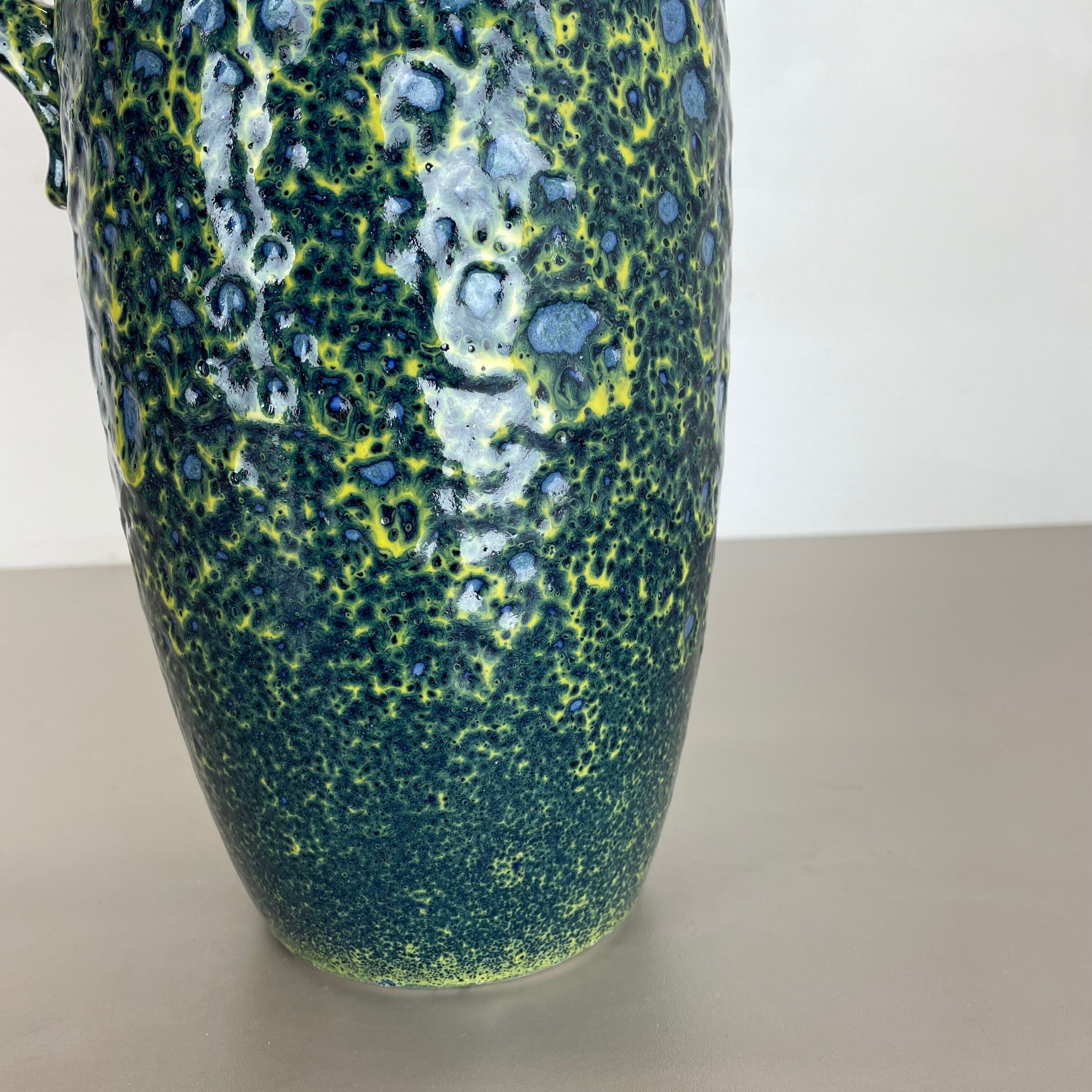 Rare Super Color Crusty Fat Lava Multi-Color Vase Scheurich, Germany WGP, 1970s