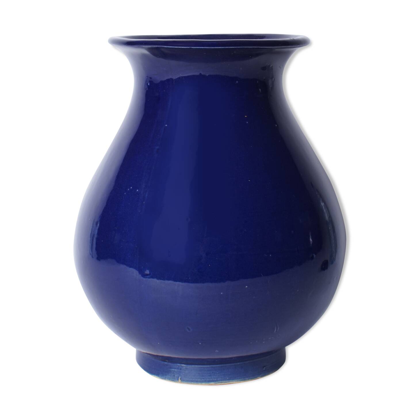 Vase en ceramique peint bleu