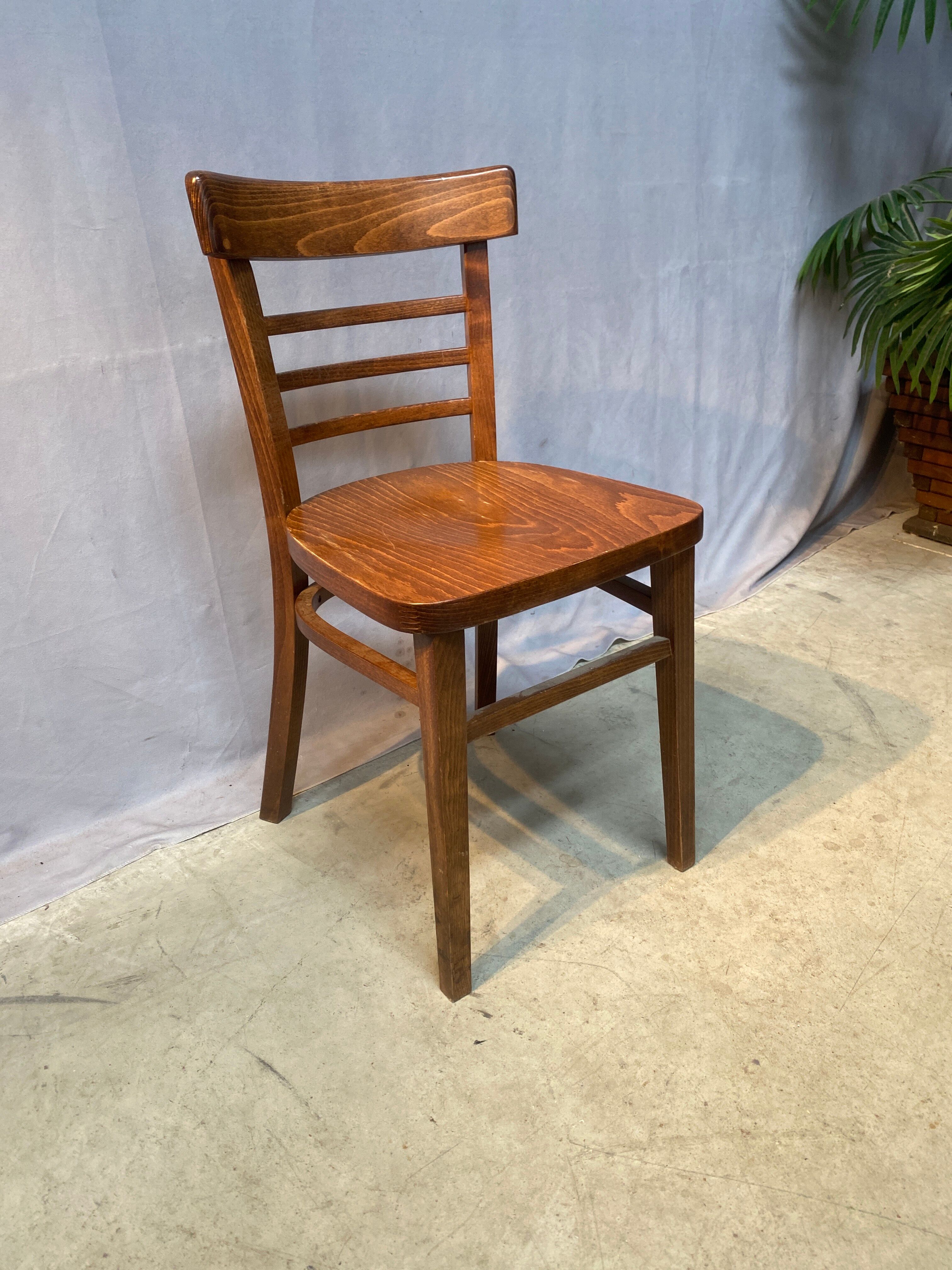 Set of 6 wooden bar chairs